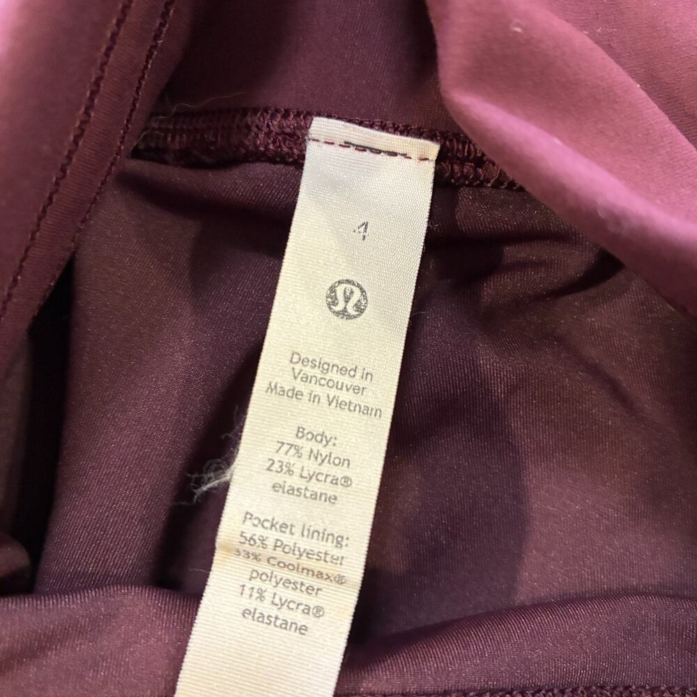 Lululemon Align Burgundy Athletic High Rise Wide Waistband Leggings Women's Sz 4 - Picture 7 of 8